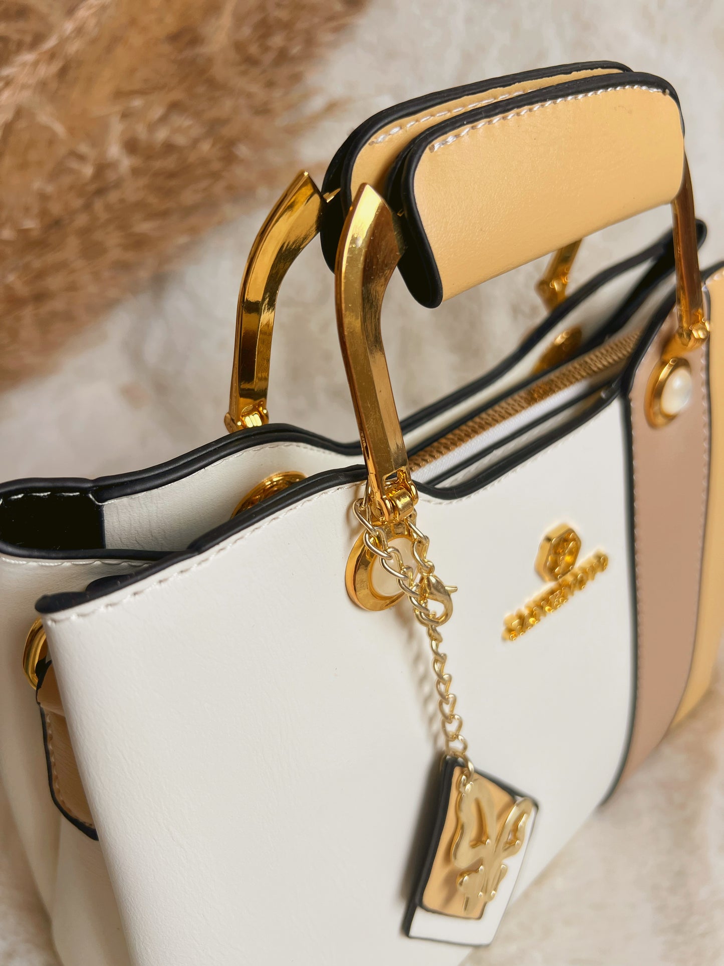 Sac "Vega" - Beige/Blanc/Camel