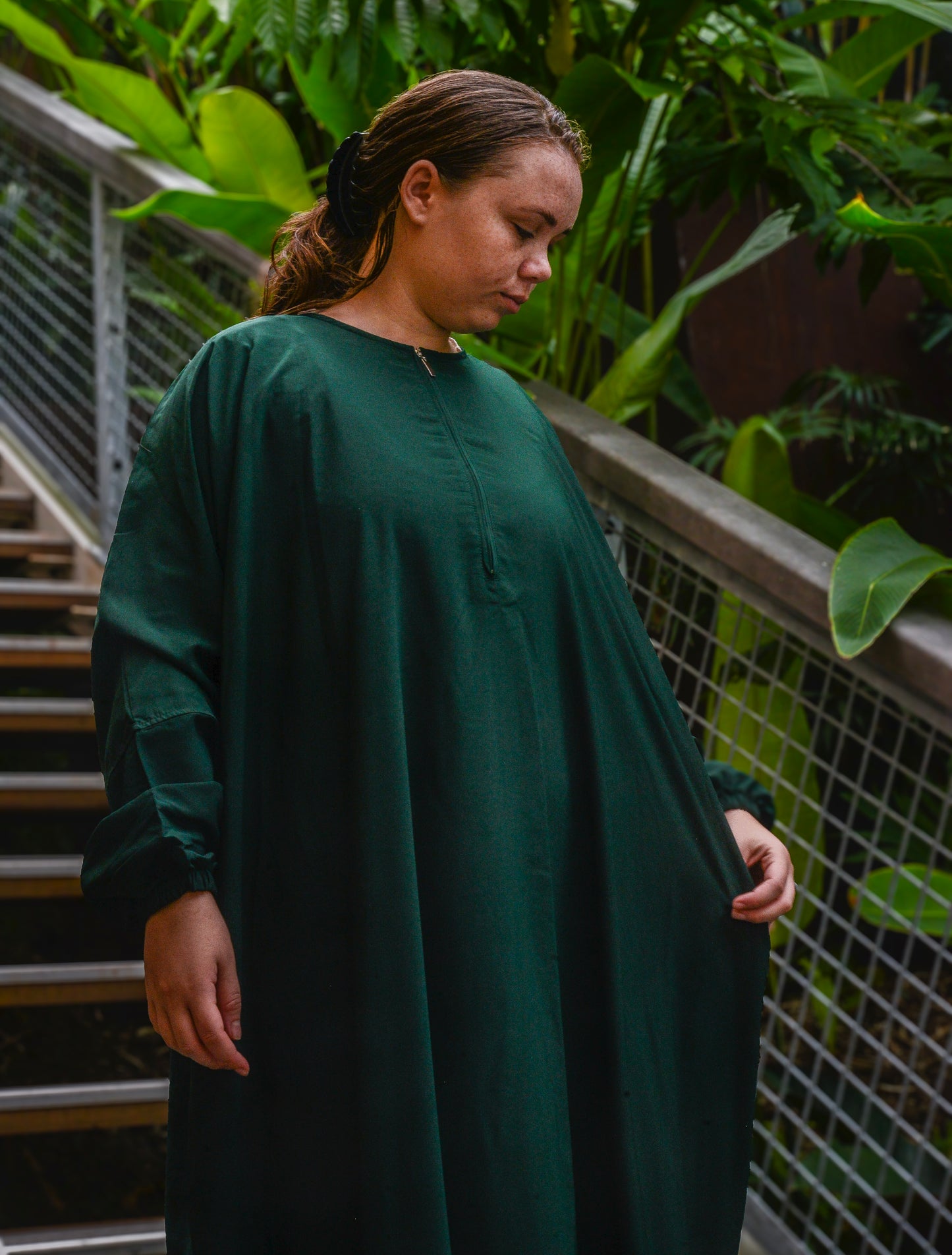 Abaya « Rahma » - vert sapin