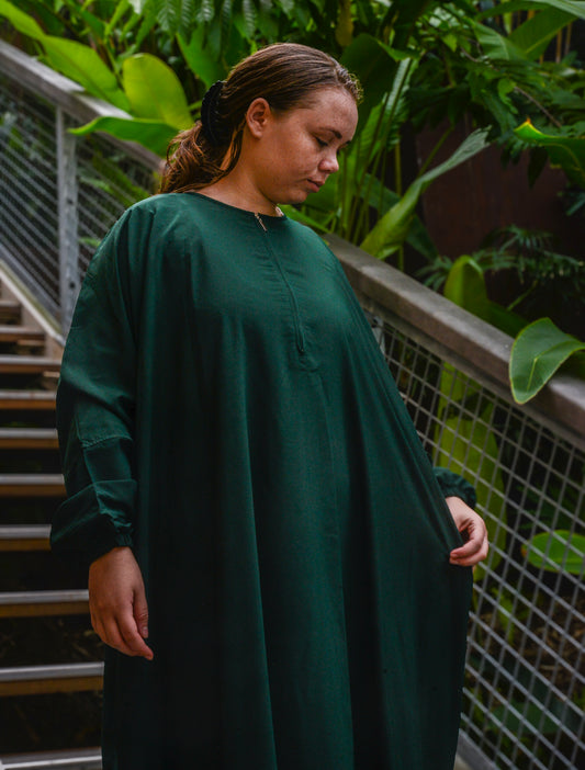 Abaya « Rahma » - vert sapin