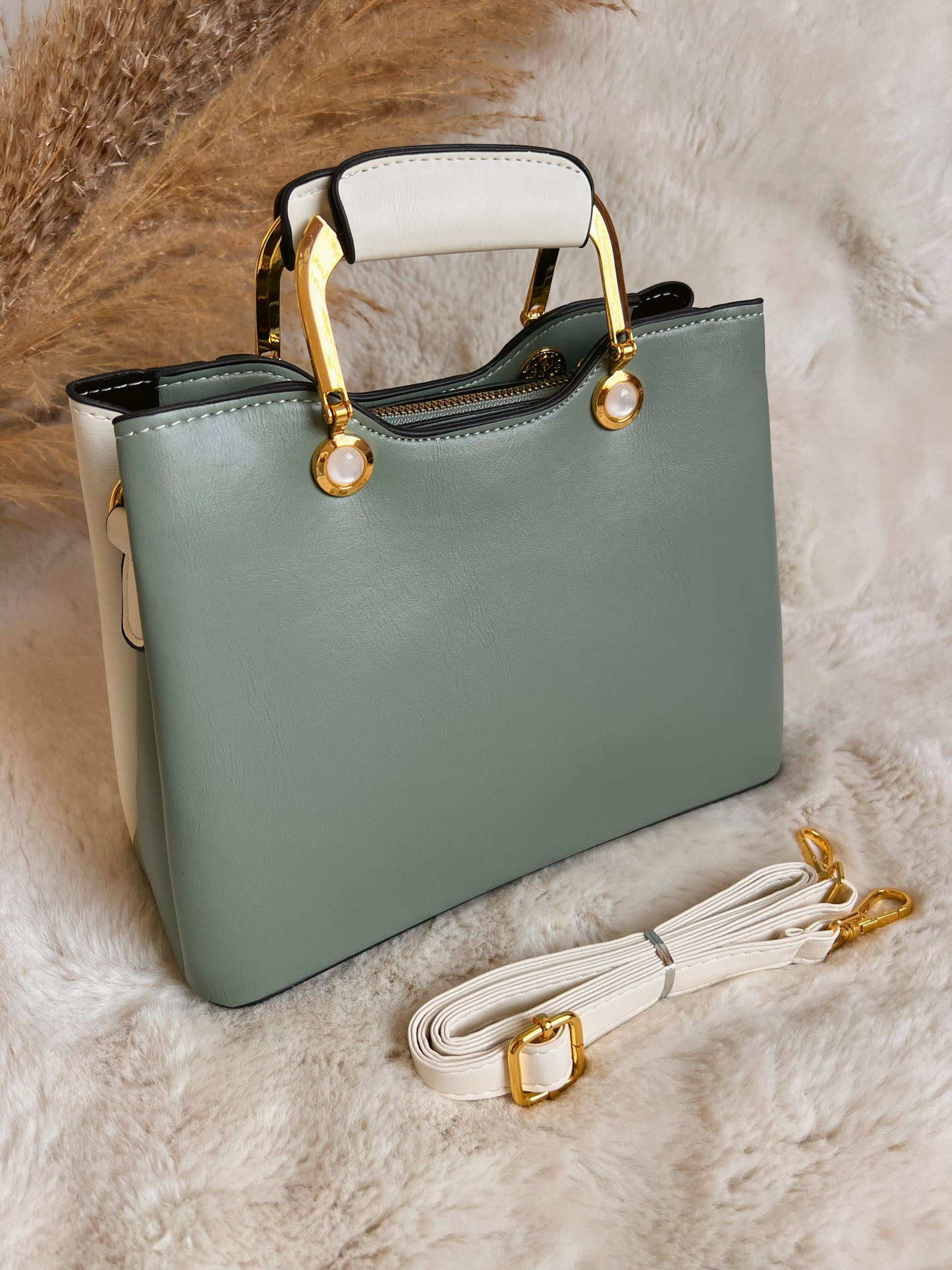 Sac "Vega" - Blanc/Beige/Vert