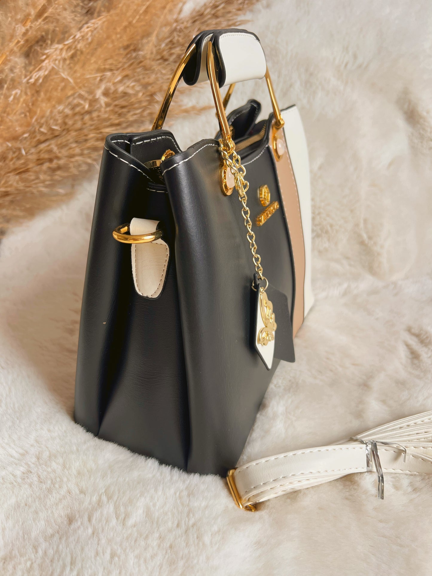 Sac "Vega" - Noir/Beige/Blanc