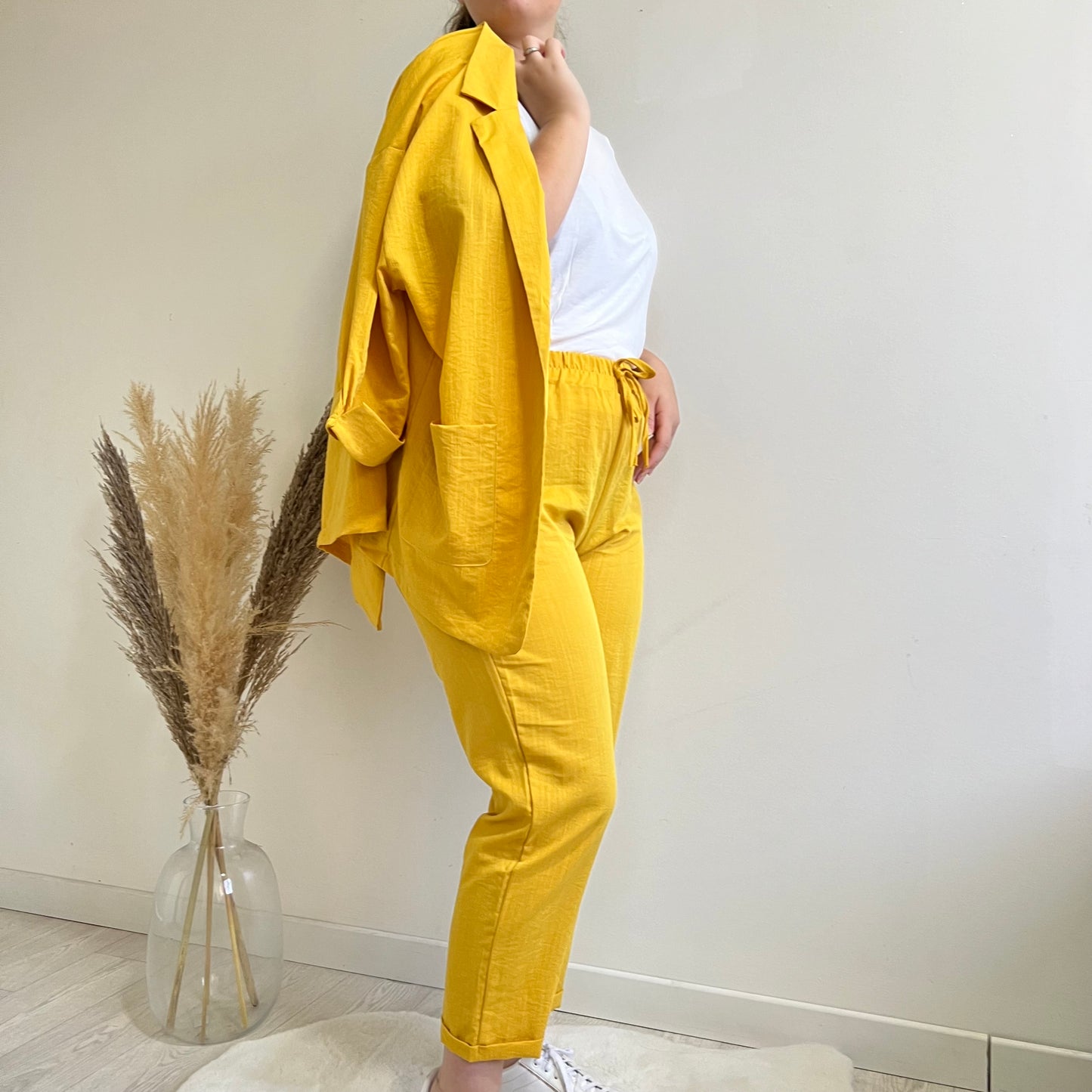 Tailleur en Lin et Coton - Moutarde
