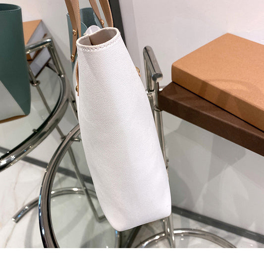 Sac à main souple - rose/blanc