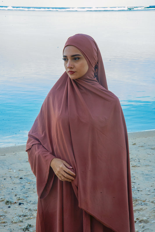 Burkini mi long - Terracotta