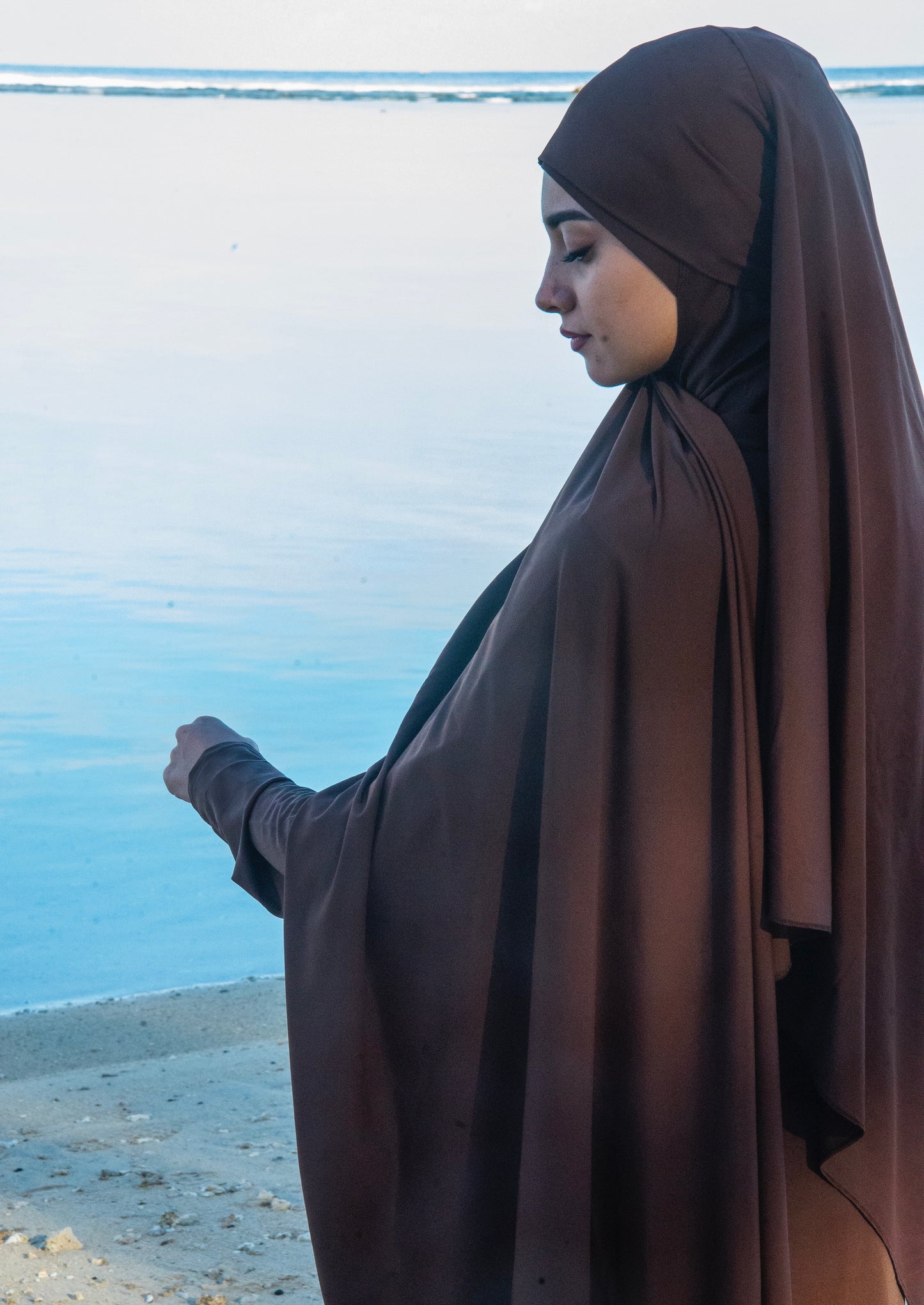 Burkini long - Marron chocolat