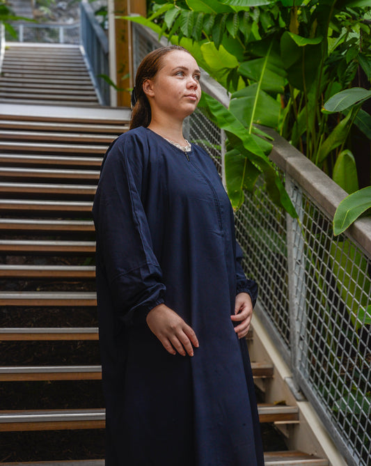 Abaya « Rahma » - Bleu nuit