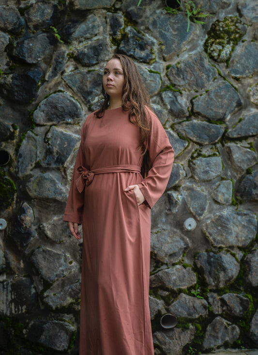 Abaya longue - terracotta