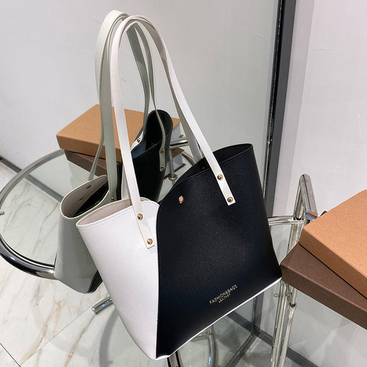 Sac à main souple - Noir/blanc
