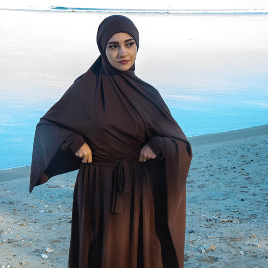 Burkini long - Marron chocolat