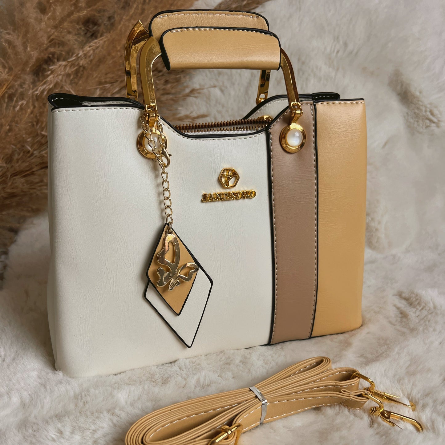Sac "Vega" - Beige/Blanc/Camel