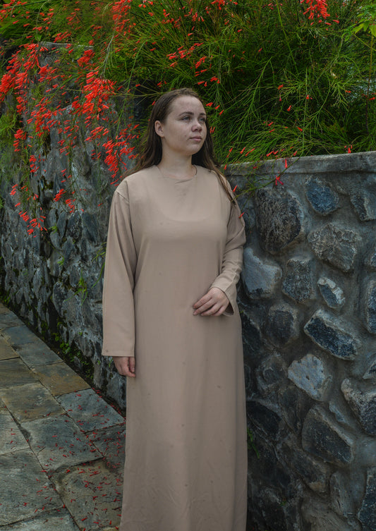 Robe abaya longue - beige