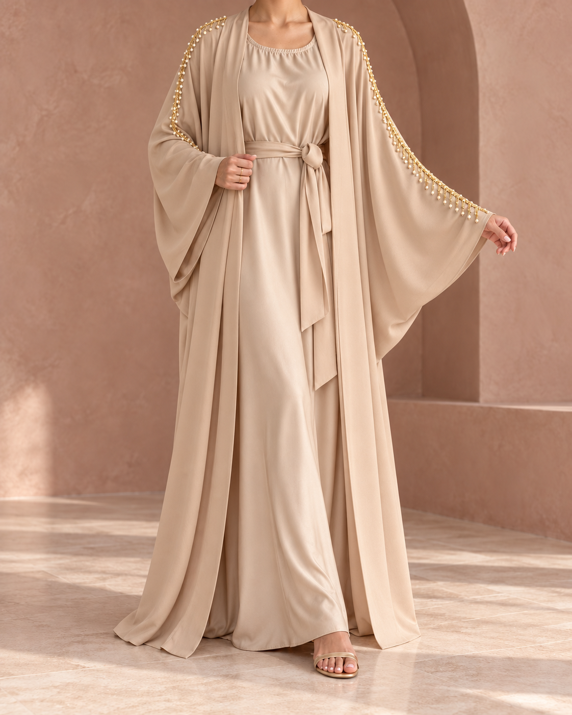 Kimono et sous robe - beige