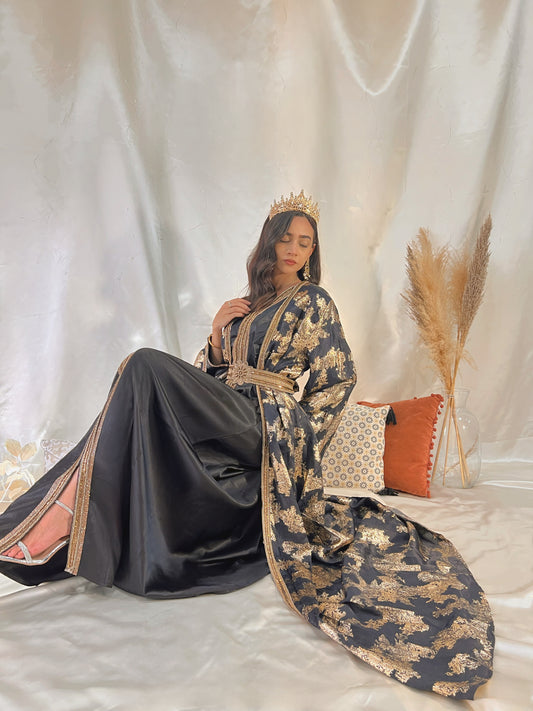 Caftan Salaama - Noir & Doré