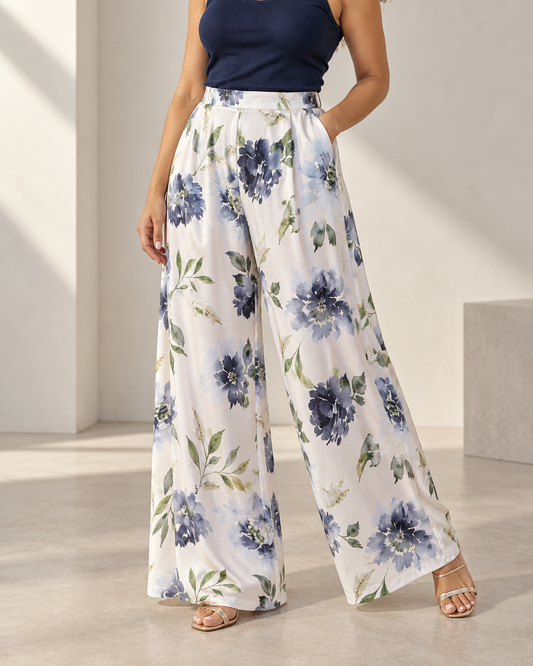 Pantalon fluide - soie et viscose