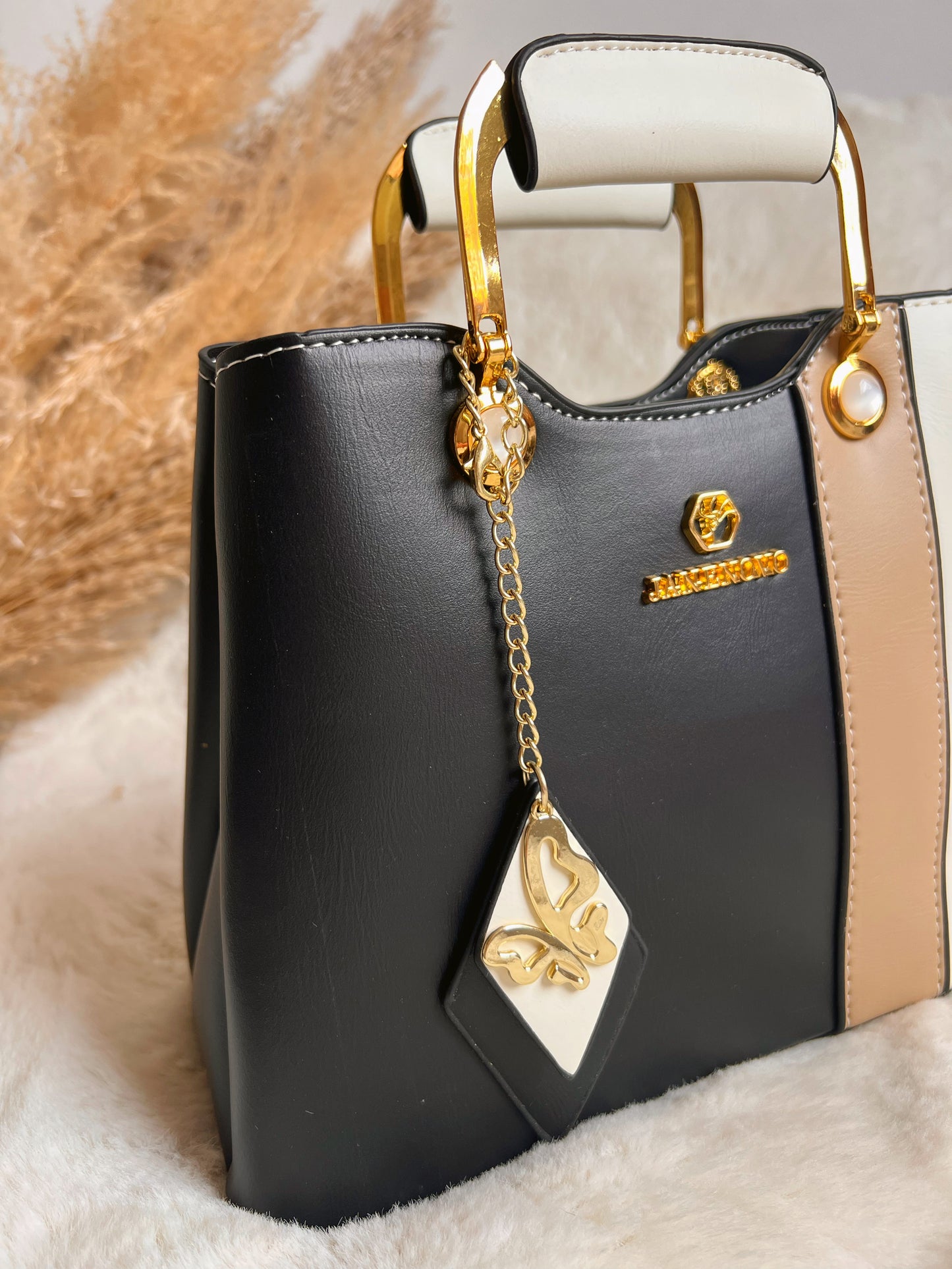 Sac "Vega" - Noir/Beige/Blanc