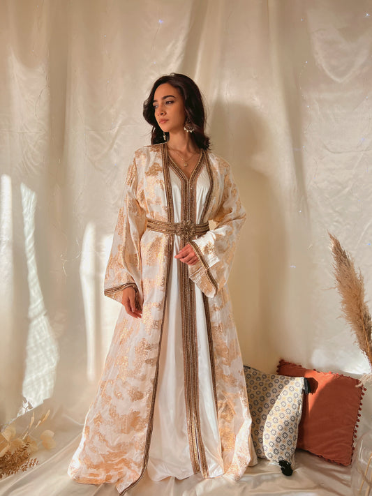 Caftan Salaama - Ivoire & Doré