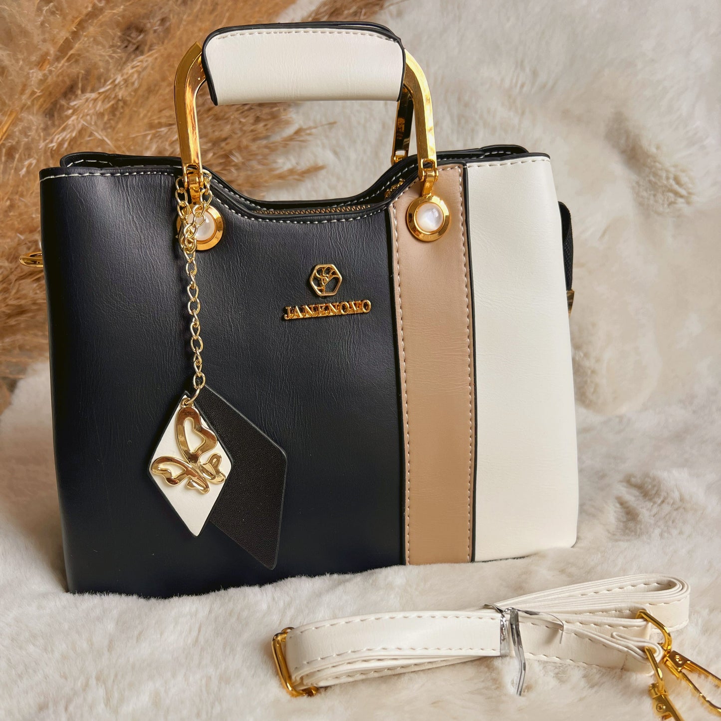 Sac "Vega" - Noir/Beige/Blanc