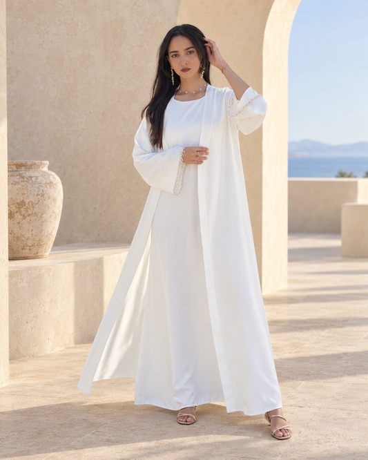 Kimono Céleste - Blanc satinée
