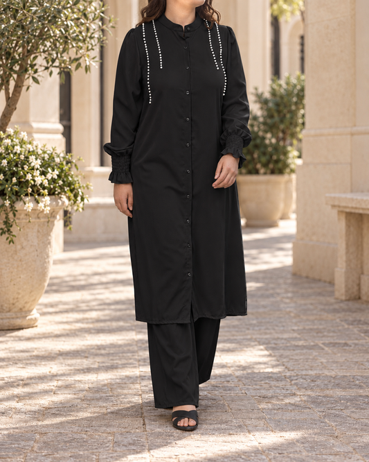 Ensemble perlé - noir