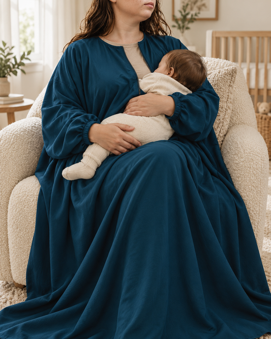 Abaya « Rahma » - Bleu canard