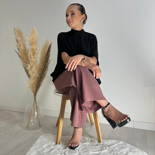Pantalon souple et ample - Rose/mauve